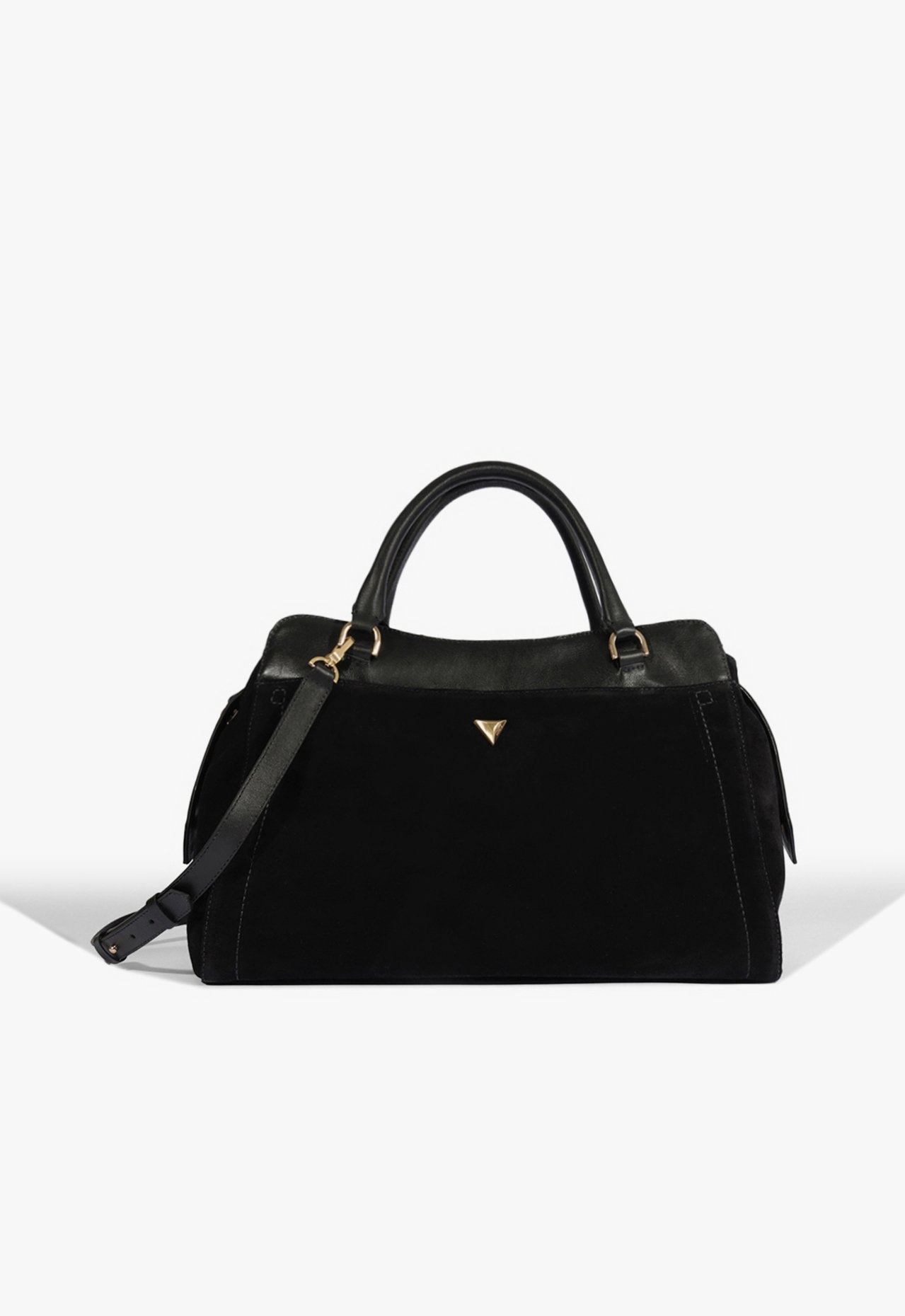 Bolsa Tote Grande Olga Camurça Preta | ZZ MALL