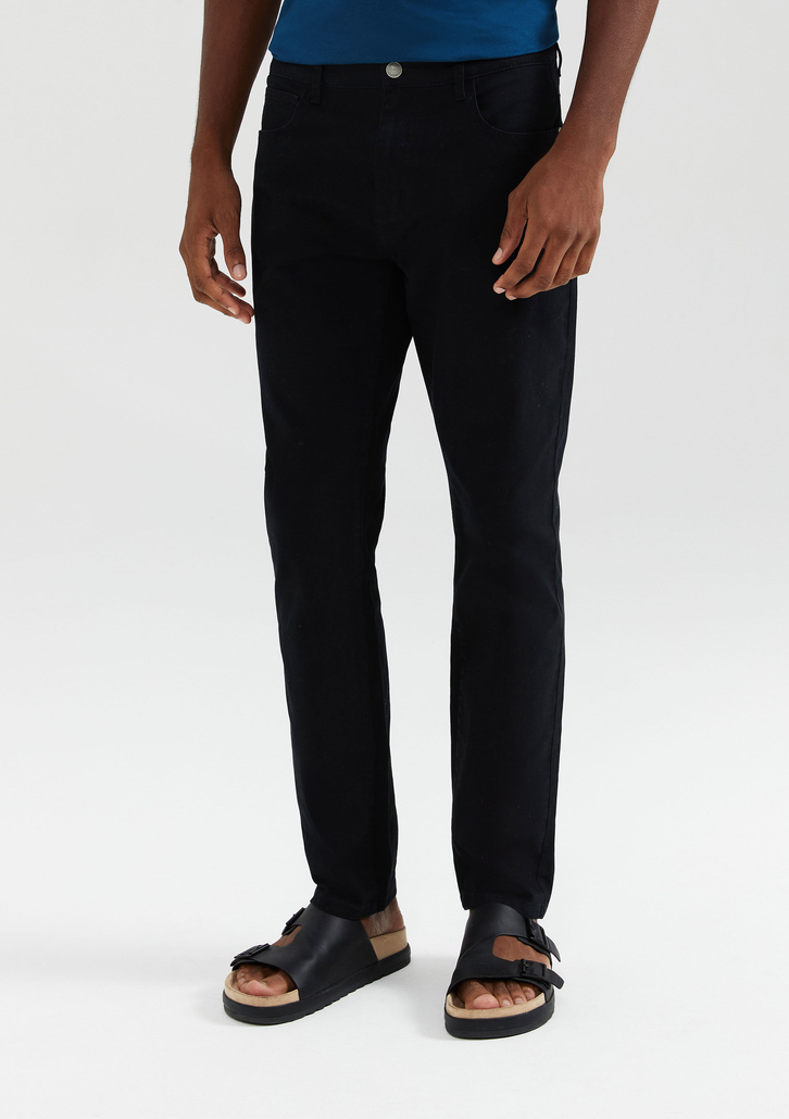 Calça Preta Hering Slim Em Sarja