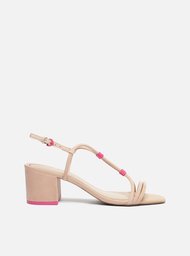 SANDÁLIA BEGE AREZZO NOBUCK BLOCO ROSA