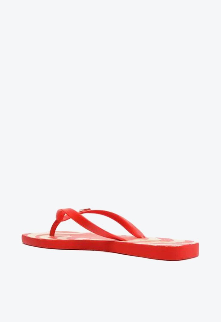 Chinelo De Dedo Vermelho Estampado Brizza Square E Bag