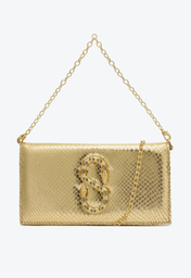 Bolsa Carteira Dourada Schutz Zendy Couro Snake