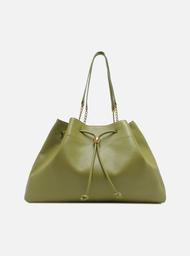 Bolsa Shopping Verde Arezzo Couro Grande Knot