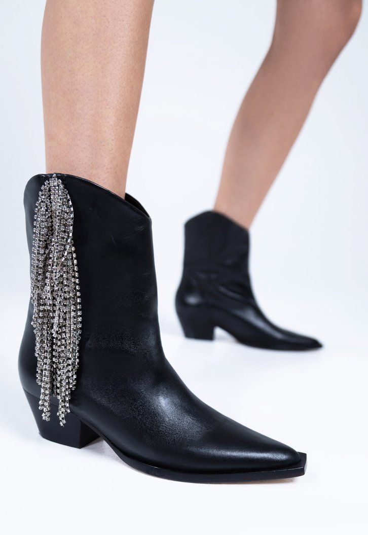 Bota Western Preta Schutz Terry Couro Brilho