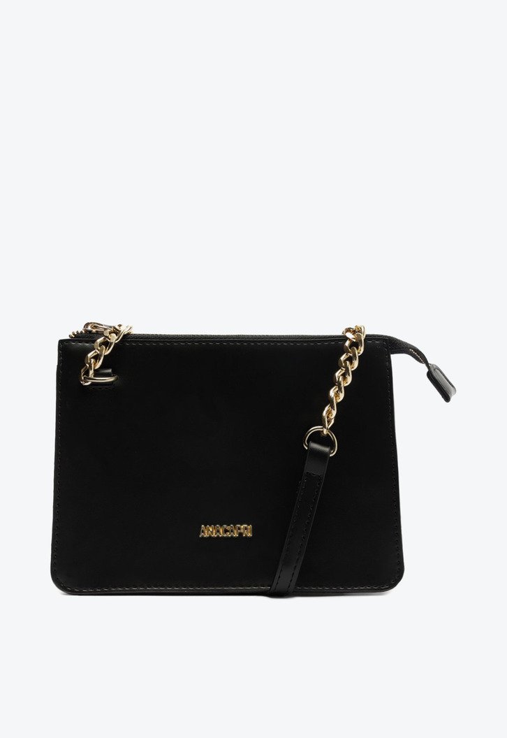Bolsa Tiracolo Média Alça Corrente Preta