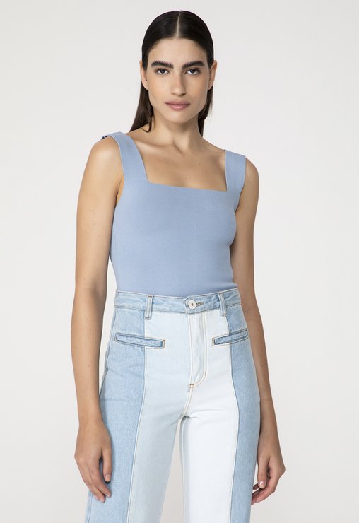 Top Ana Tricot Azul