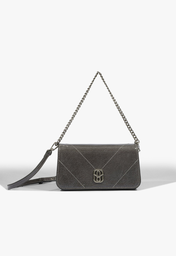 Bolsa Couro Shoulder Cinza