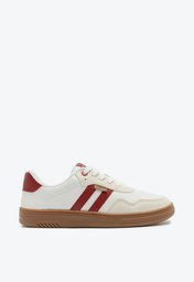 Tênis Listra Dupla Branco e Vermelho