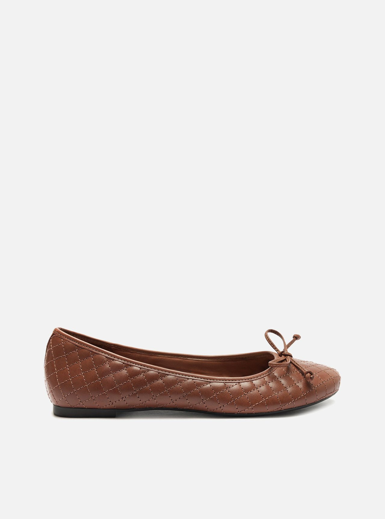 【10％OFF】 Matelassê Arezzo Marrom Sapatilha Bico MALL ZZ | Laço Redondo 靴