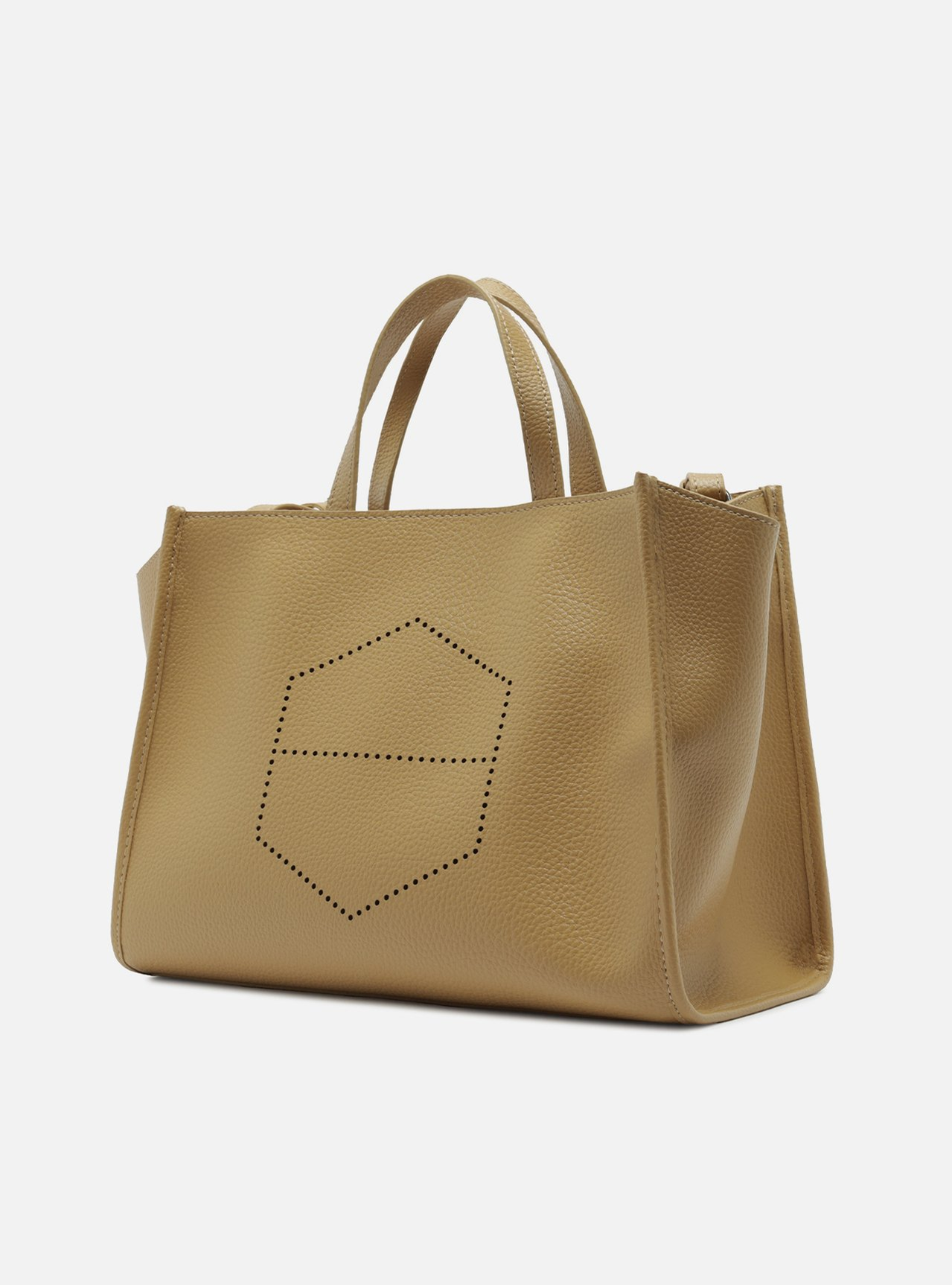 Bolsa Tote Marrom Grande Logo Perfurado | ZZ MALL