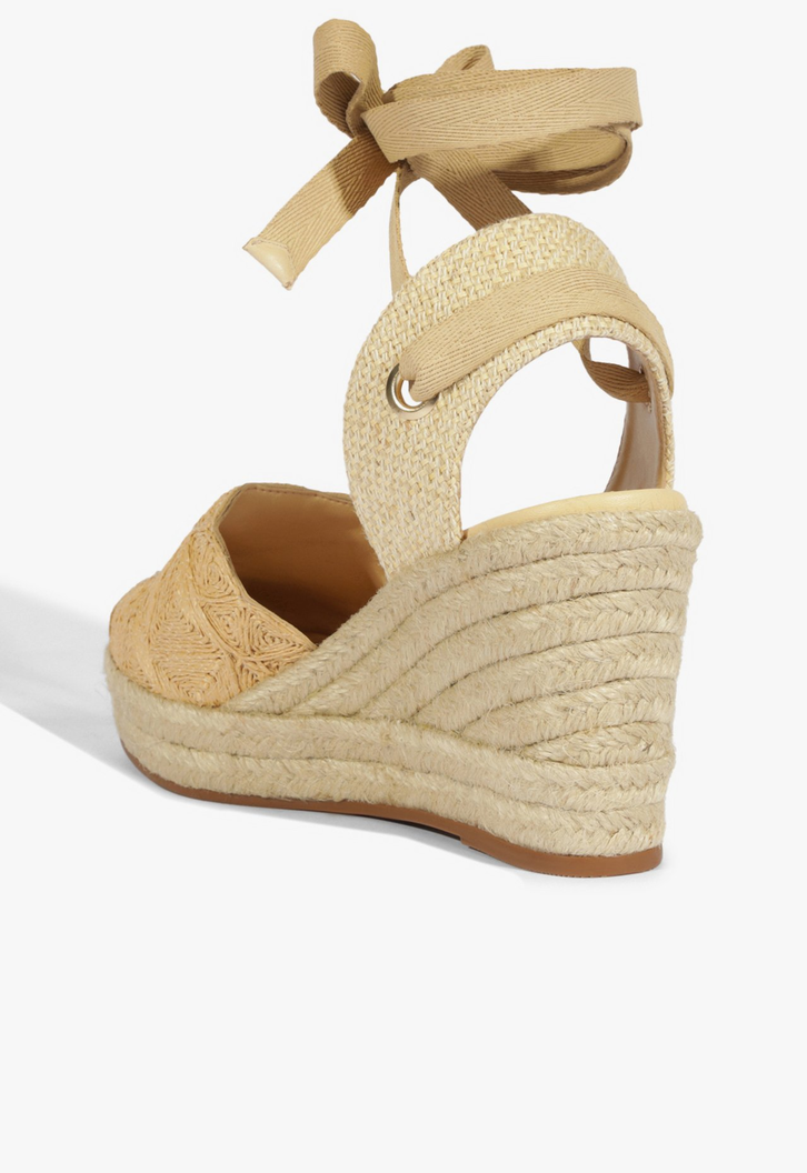 Sandália Wedge Bege