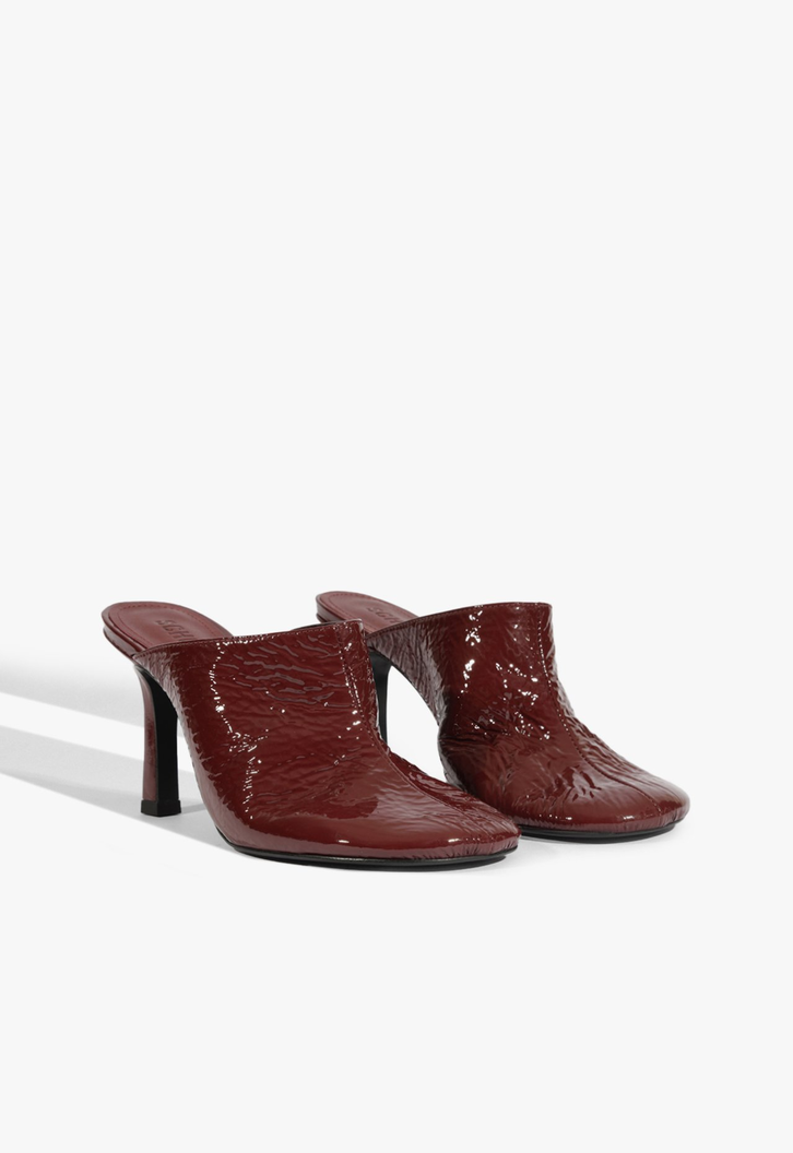 Mule Brielle Couro Vermelha