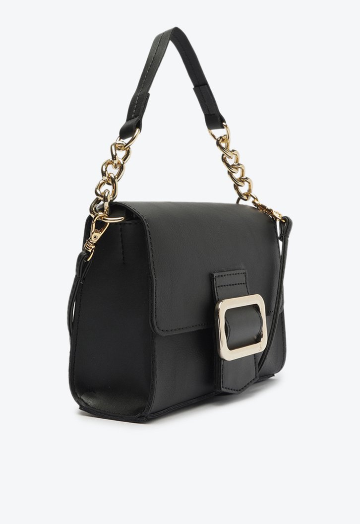 Bolsa Crossbody Preta Anacapri Média Fechamento Fivela