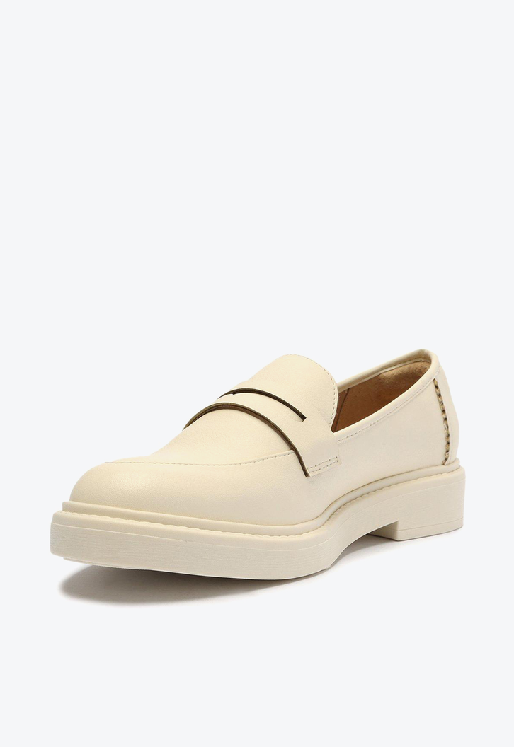 Mocassim Flatform Branco Marfim Anacapri Minimalista