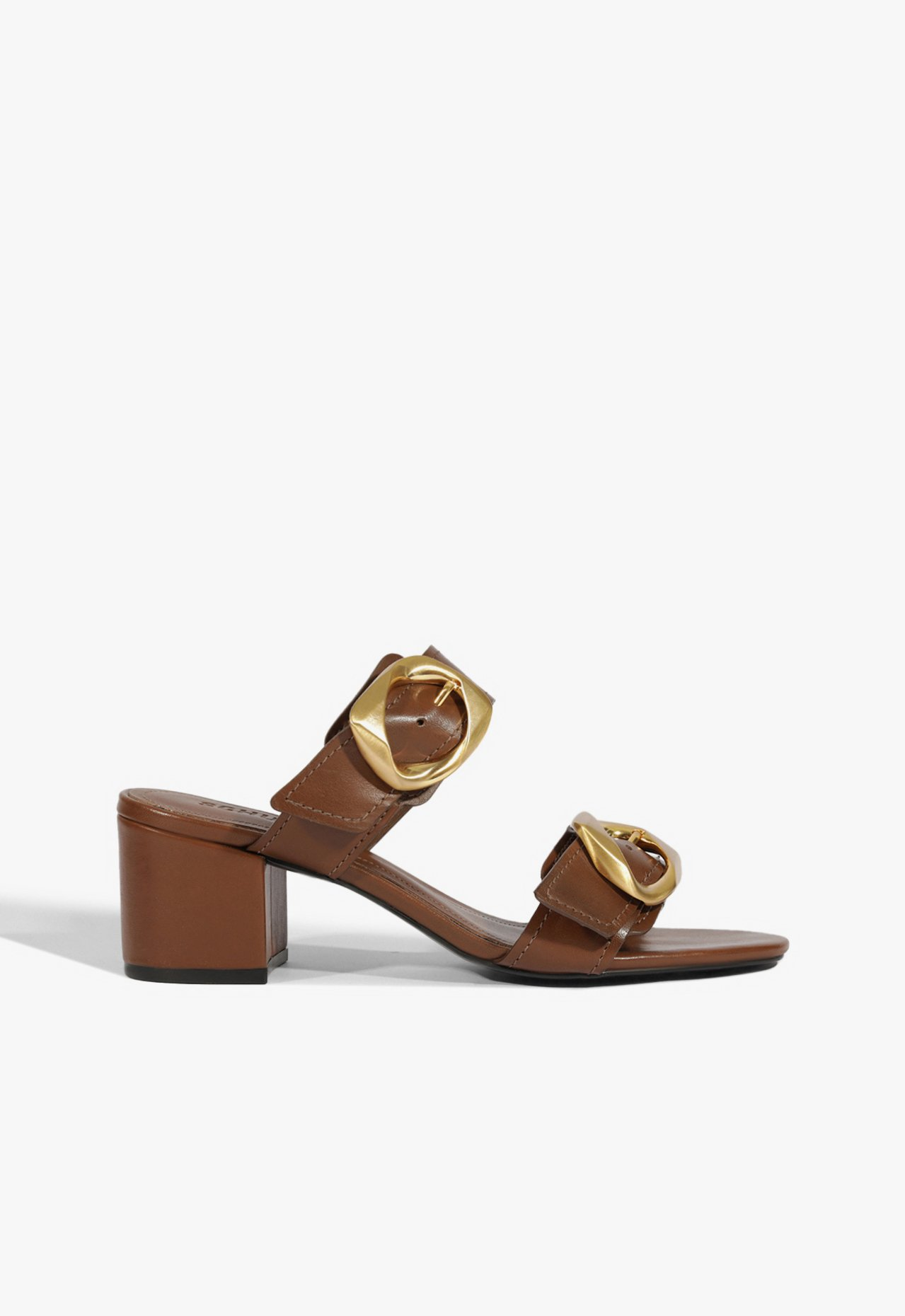 Tamanco Olga Couro Marrom Escuro | ZZ MALL