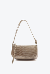 Bolsa Tiracolo Metalizada Schutz Pequena Tina Champagne