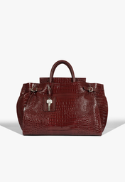 Bolsa Tote Grande Heaven Couro Croco Vinho