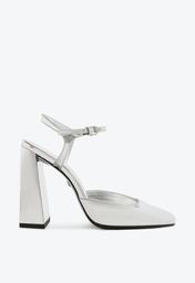 Sapato Scarpin Prata Schutz Salto Bloco Alto Rylie