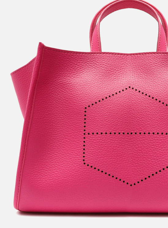 Bolsa Tote Rosa Grande Logo Perfurado