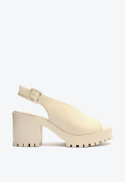 Sandália Off-White Arezzo Couro Bloco Tratorada Fechada