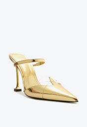 まみっくす Scarpin Mule Schutz Salto Alto Vinil Dourado | ZZ MALL