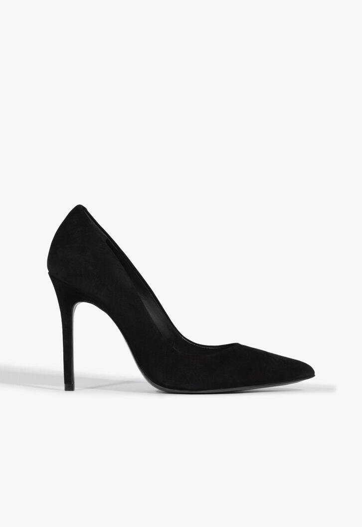 SAPATO SCARPIN PRETO SCHUTZ SALTO FINO NOBUCK