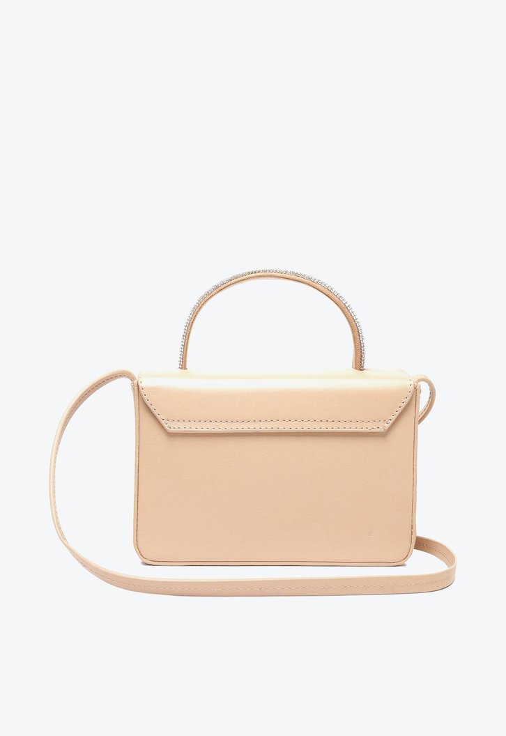 Bolsa Tiracolo Bege Arezzo Couro Pequena Strass