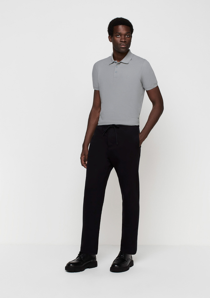 Camisa Polo Cinza Dzarm Em Malha Piquet