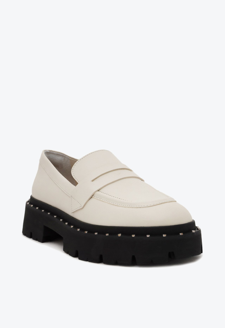 Mocassim Tratorado Couro Branco