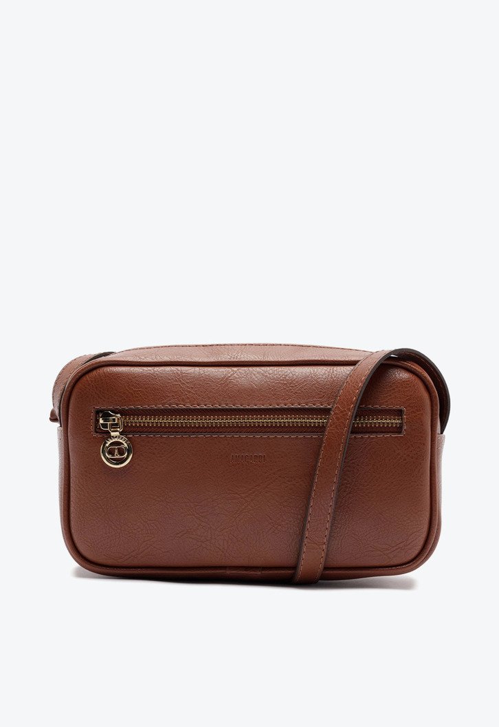 Bolsa Tiracolo Média Bolso Frontal Marrom