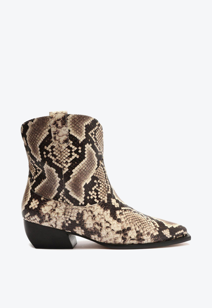 Bota Western Arezzo Snake Cano Curto
