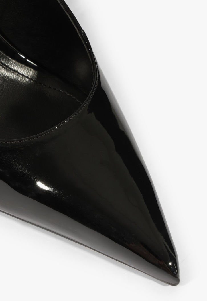 Slingback Salto Alto Fino Preto