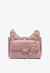 Bolsa Tiracolo Rosa Schutz Média Dazzle Couro
