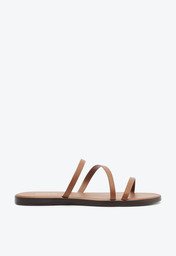 Rasteira Casual Multitiras Marrom