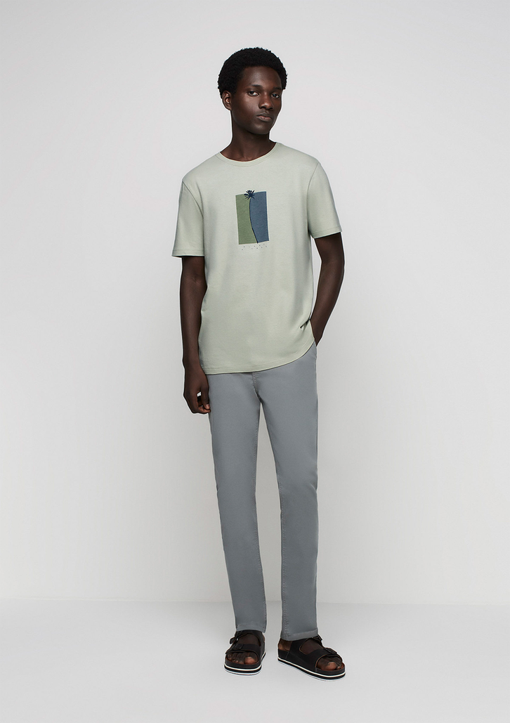 Camiseta Verde Claro Dzarm Manga Curta Decote Redondo