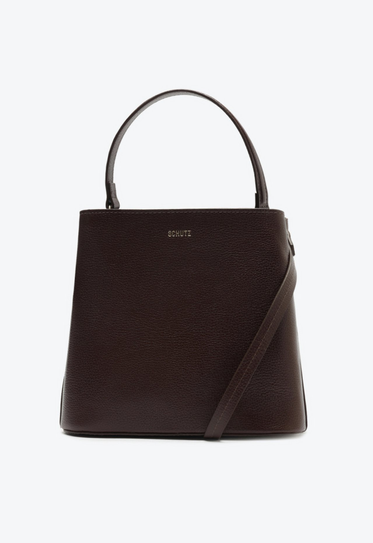 Bolsa Tiracolo Bucket Marrom Escura Schutz Esther Pequena Couro