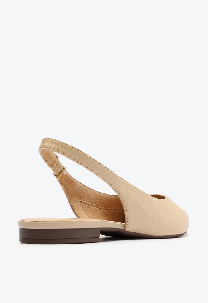 Sapatilha Nude Anacapri Taupe Slingback Bico Fino