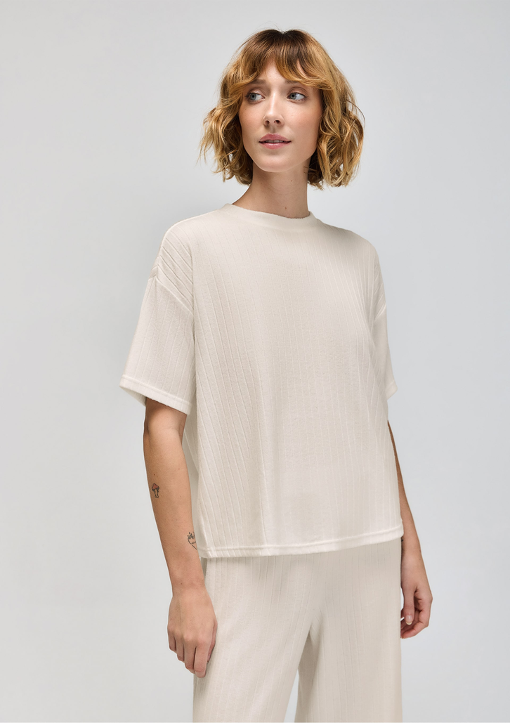 Blusa Off-White Hering Feminina Oversized Em Tricô