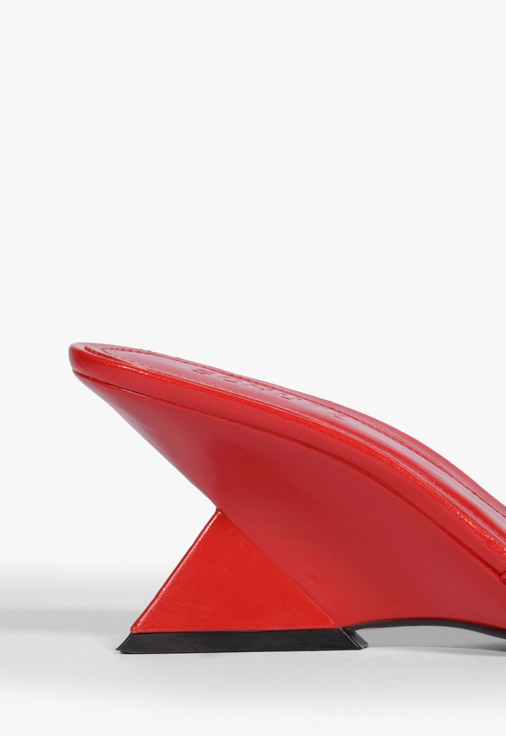 Tamanco Abbie Sculpt Couro Vermelho