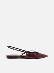 Sapatilha Bordô Arezzo Verniz Slingback Tiras Fivelas