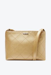 Bolsa Tiracolo Média Matelassê Triangular Dourada