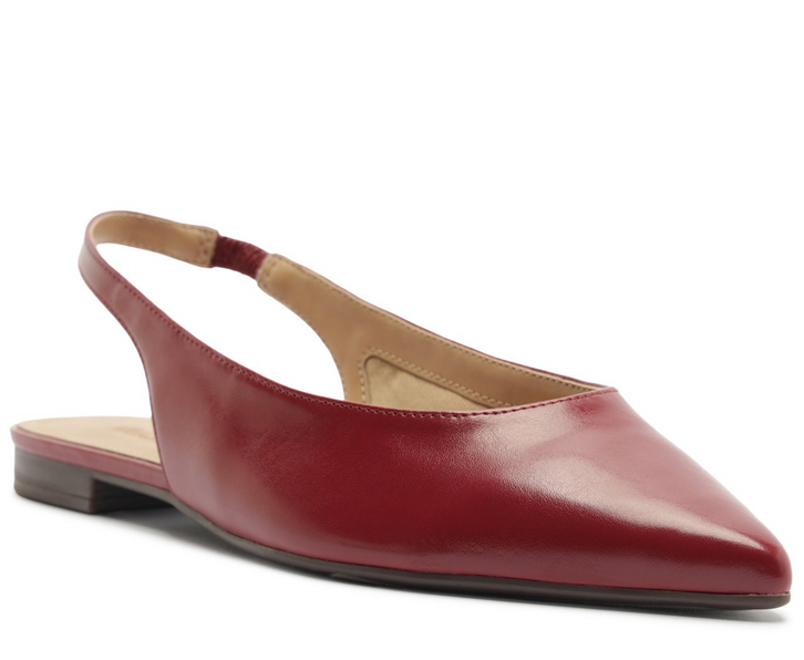 Sapatilha Slingback Bico Fino Vermelha