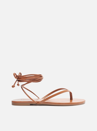 Rasteira Marrom Arezzo Tiras Flip Flop Amarração
