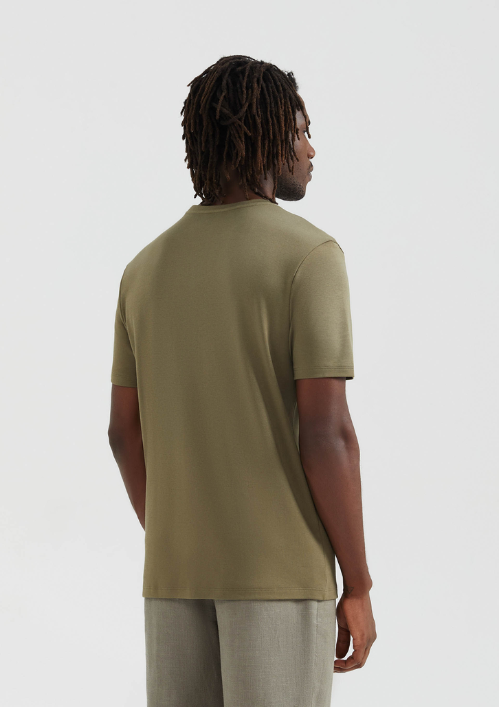 Camiseta Verde Hering Manga Curta Super Cotton Pima