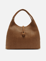 Bolsa Hobo Marrom Couro Grande Tressê Lenny
