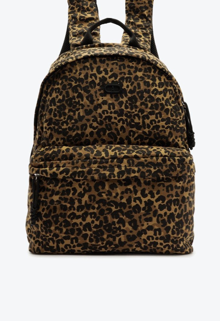 Mochila Grande Puxador Detalhe Nó Animal Print