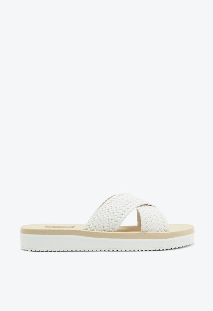 Sandália Flatform Branca Anacapri Tiras Cruzadas Pop