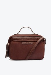Bolsa Tiracolo Média Franjas Marrom