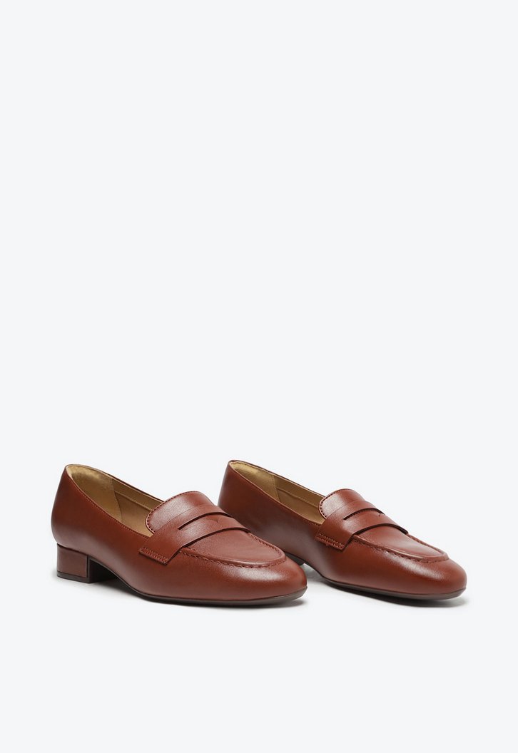 Sapato Salto Bloco Marrom Classy