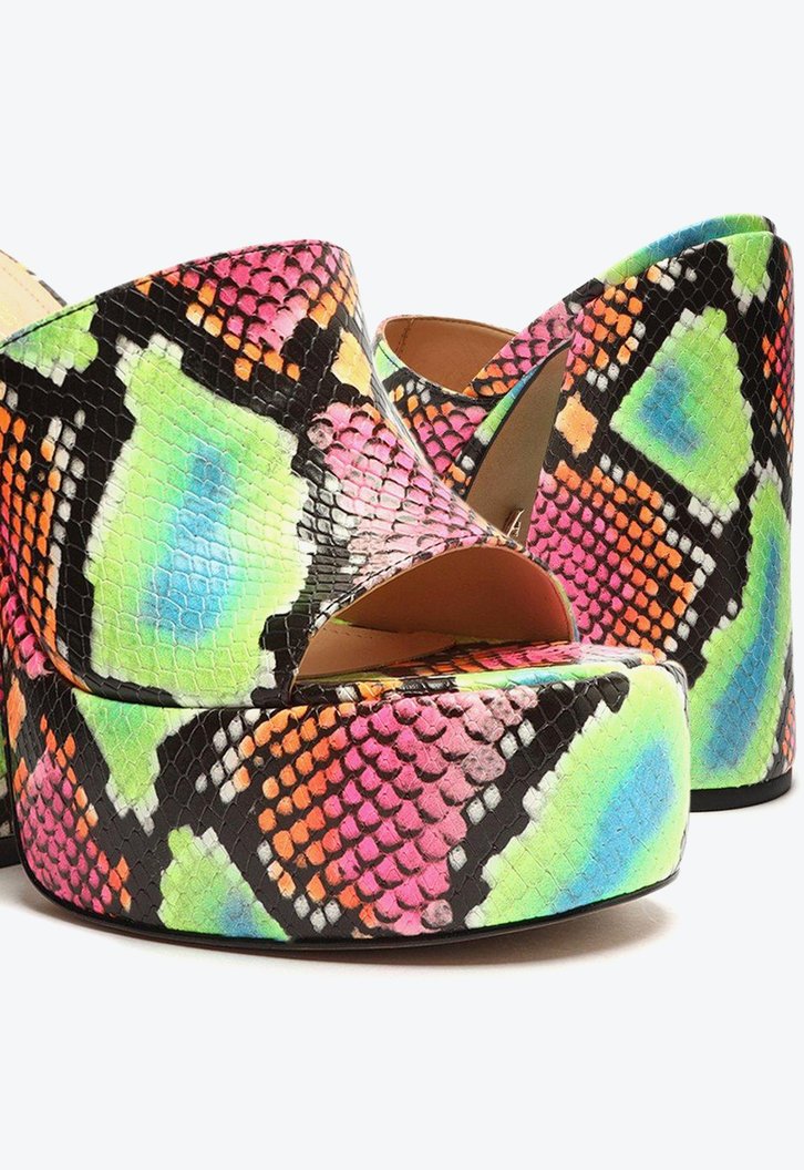 Sandália Meia Pata Colorida Arezzo Snake Karen