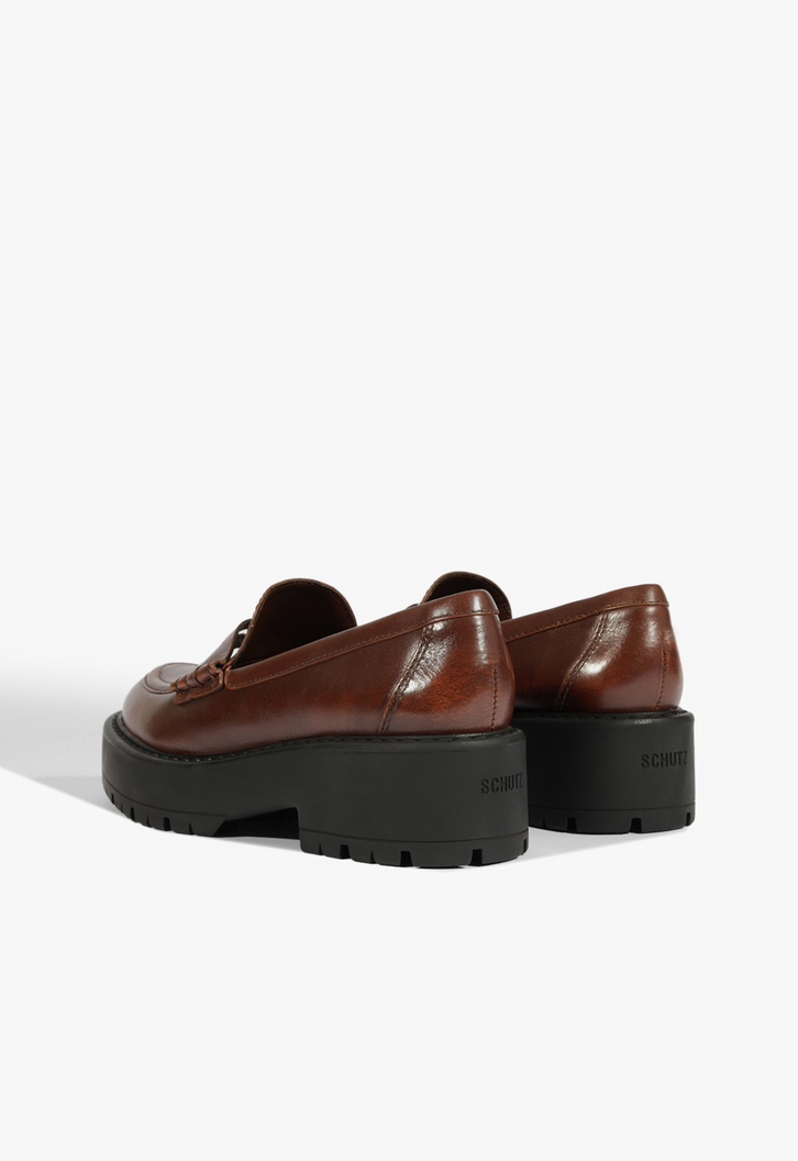 Mocassim Couro Solado Robusto Marrom